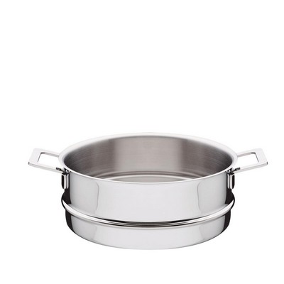 pots&pans basket for steam cooking in polished 18/10 stainless steel